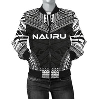 Nauru Polynesian Chief Women'S Bomber Jacket - Black Version Black - Polynesian Pride