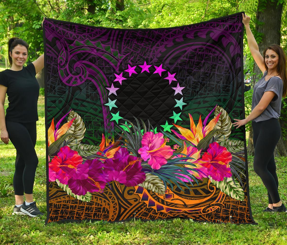 Cook Islands Polynesian Premium Quilt - Summer Hibiscus - Polynesian Pride