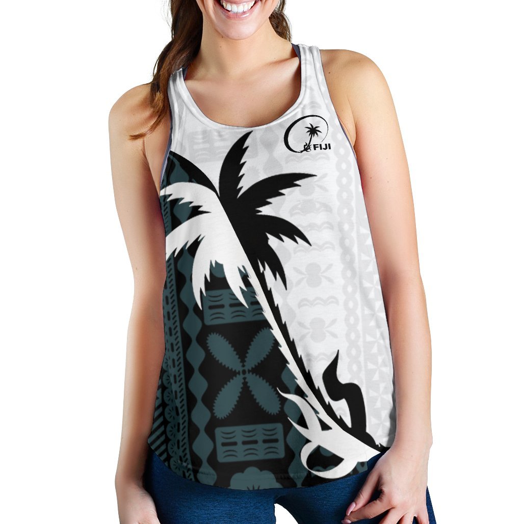 Fiji Coconut Women's Racerback Tank K4 Black - Polynesian Pride