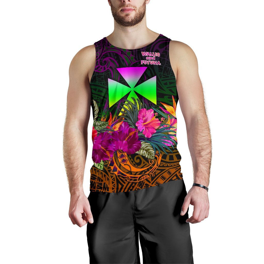 Wallis and Futuna Men's Tank Top - Summer Hibiscus - Polynesian Pride