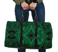 Polynesian Plumeria Mix Green Black Hawaii Travel Bag Travel Bag One size Green - Polynesian Pride