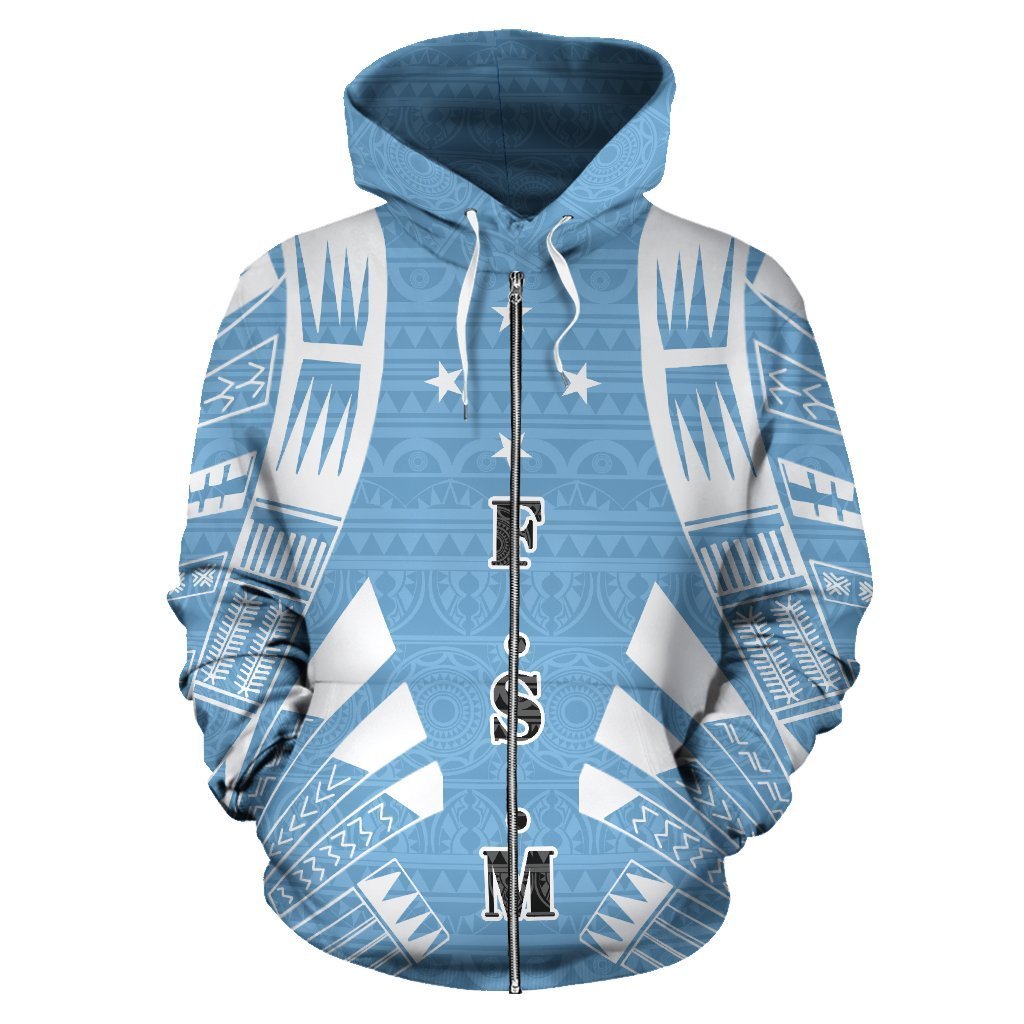 Seal of The Federated States of Micronesia All Over Zip up Hoodie - Polynesian Pride