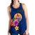 Tahiti Polynesian Women's Racerback Tank - Floral With Seal Blue - Polynesian Pride