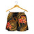 American Samoa Polynesian Women Shorts - Gold Plumeria - Polynesian Pride