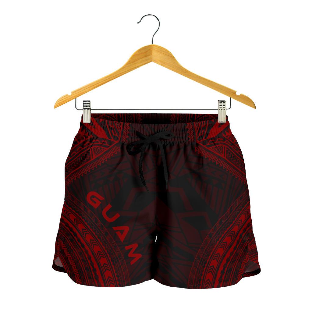 Guam Women's Shorts - Polynesian Chief Red Version Women Red - Polynesian Pride