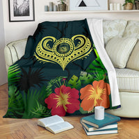 Polynesian Hawaii Premium Blanket - Heart with - Polynesian Pride