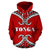 Tonga Tribal Pattern All Over Zip up Hoodie Unisex Red - Polynesian Pride