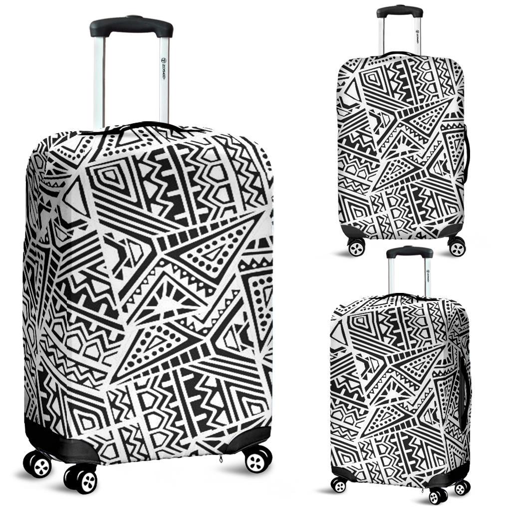 Polynesian Luggage Cover 45 Black-White - Polynesian Pride