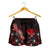 Hawaii Polynesian Women's Shorts - Turtle With Blooming Hibiscus Red - Polynesian Pride