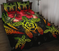 Hawaii Turtle Tropical Polynesian Quilt Bed Set - Iris Style - AH - Polynesian Pride
