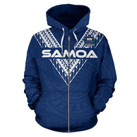 Samoa Polynesian All Over Zip up Hoodie - Polynesian Pride
