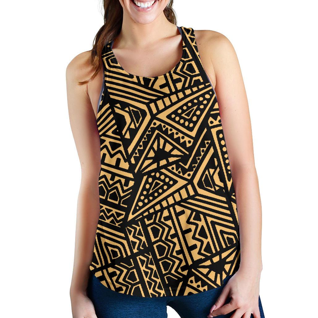 Polynesian Women Racerback Tank Top 12 Black-Gold - Polynesian Pride