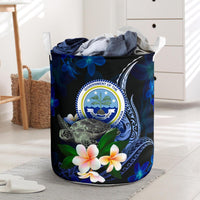 Federated States of Micronesia Laundry Basket - Turtle With Plumeria Flowers One Style One Size - Polynesian Pride