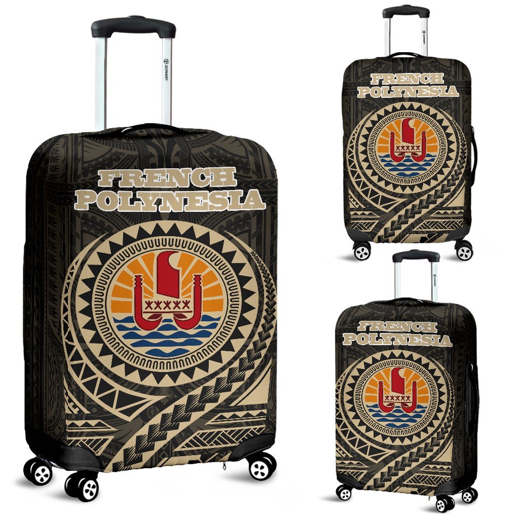 French Polynesia - Polynesian Luggage Cover A7 Black - Polynesian Pride