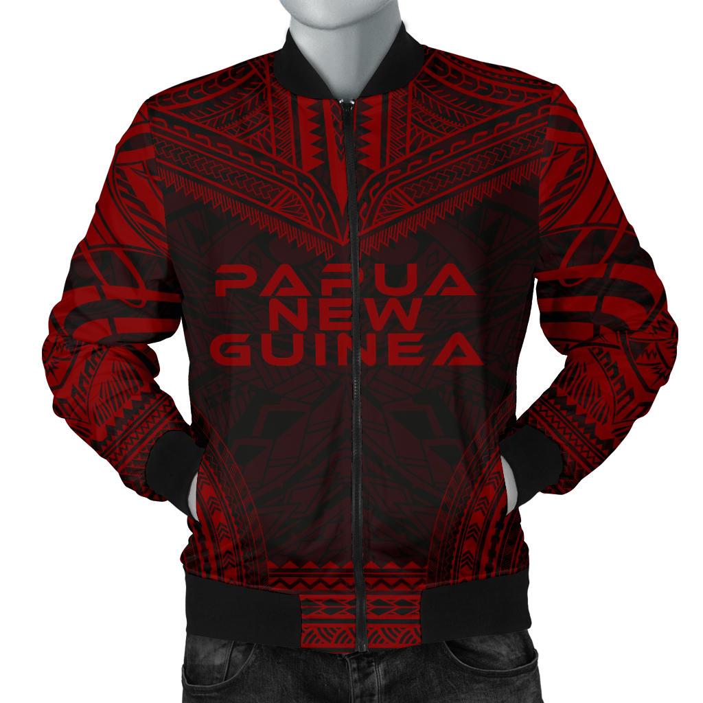 Papua New Guinea Polynesian Chief Men's Bomber Jacket - Red Version Red - Polynesian Pride