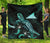 Tokelau Polynesian Premium Quilt - Turtle With Blooming Hibiscus Turquoise - Polynesian Pride