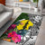 New Caledonia Area Rug White - Turtle Plumeria Banana Leaf - Polynesian Pride