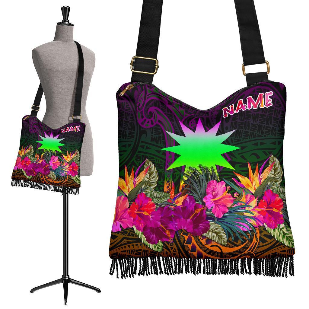 Nauru Personalised Crossbody Boho Handbag - Summer Hibiscus - Polynesian Pride