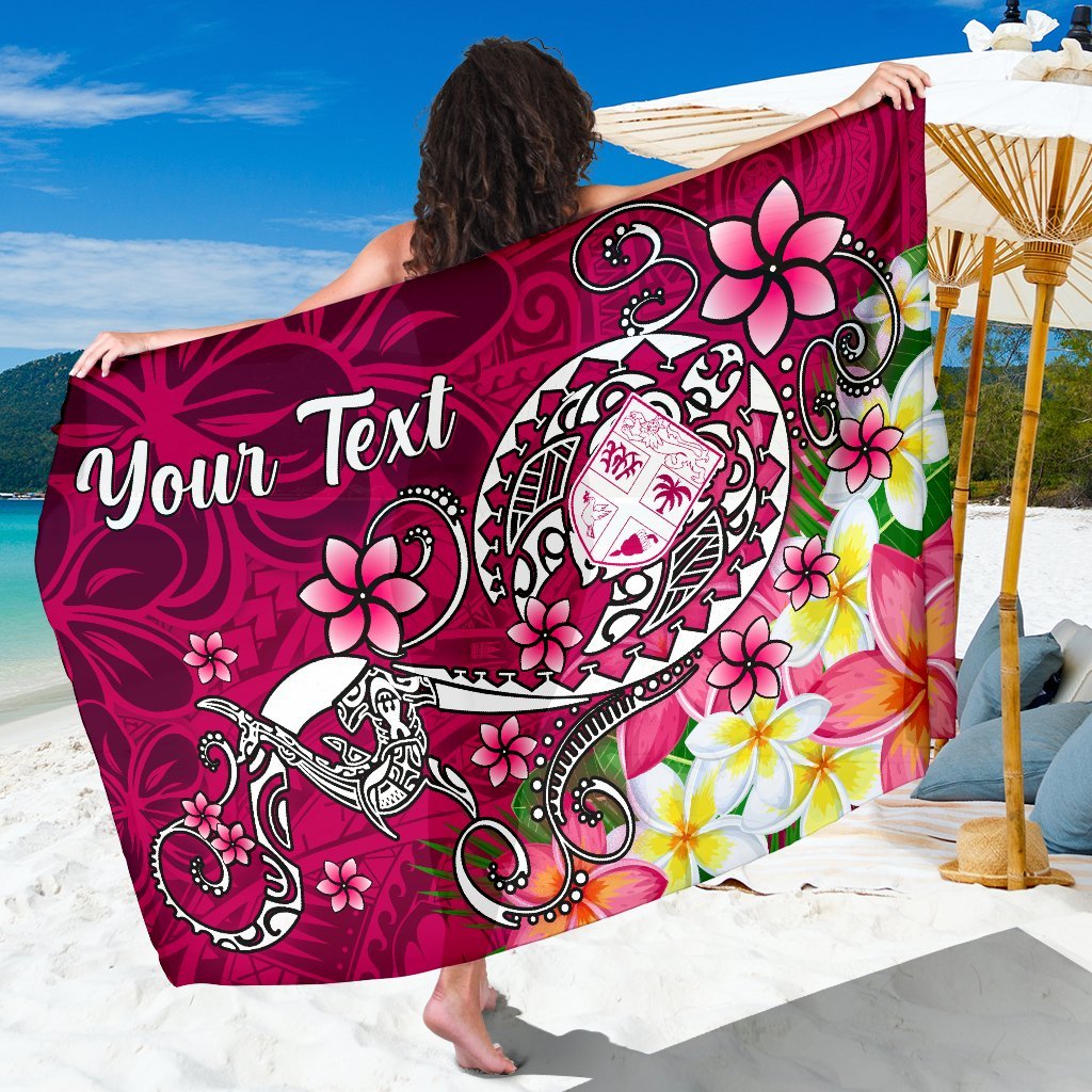 Fiji Custom Personalised Sarong - Turtle Plumeria (Pink) One Style One Size Pink - Polynesian Pride