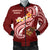 American Samoa Men's Bomber Jacket - AS Seal Polynesian Patterns Plumeria Red - Polynesian Pride