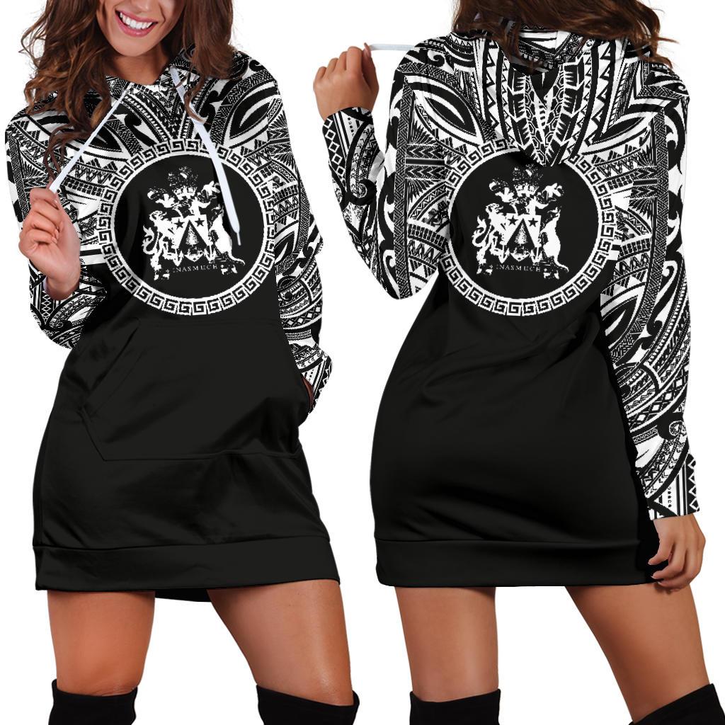 Norfolk Island Women Hoodie Dress - Norfolk Island Coat Of Arms Polynesian Black Color Black - Polynesian Pride