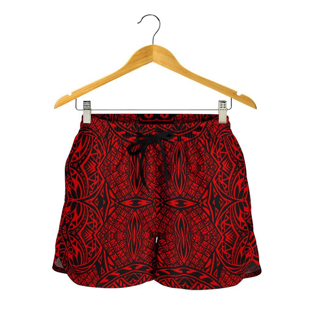 Polynesian Lauhala Mix Red Women's Short - Polynesian Pride