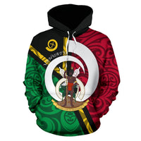 Vanuatu All Over Hoodie Vanuatu Flag Coat of Arms Design - Polynesian Pride