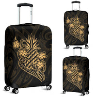 Polynesian Luggage Covers - Gold Pineapple Black - Polynesian Pride