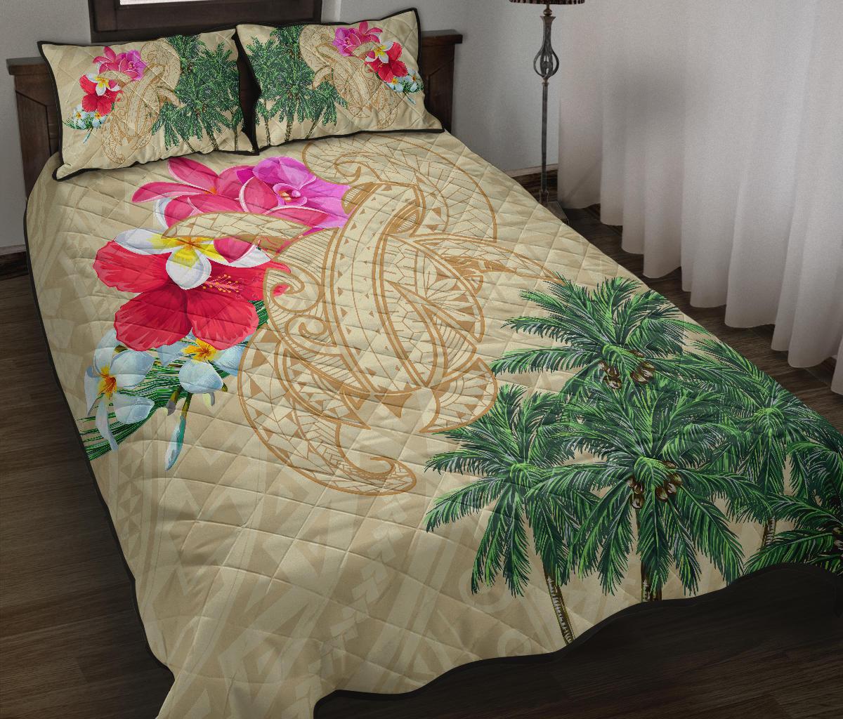 Hawaii Polynesian Kanaka Maoli Turtle Quilt Bed Set - Polynesian Pride
