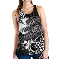 Polynesian Wallis and Futuna Women's Raccerback Tank - White Shark Polynesian Tattoo - Polynesian Pride