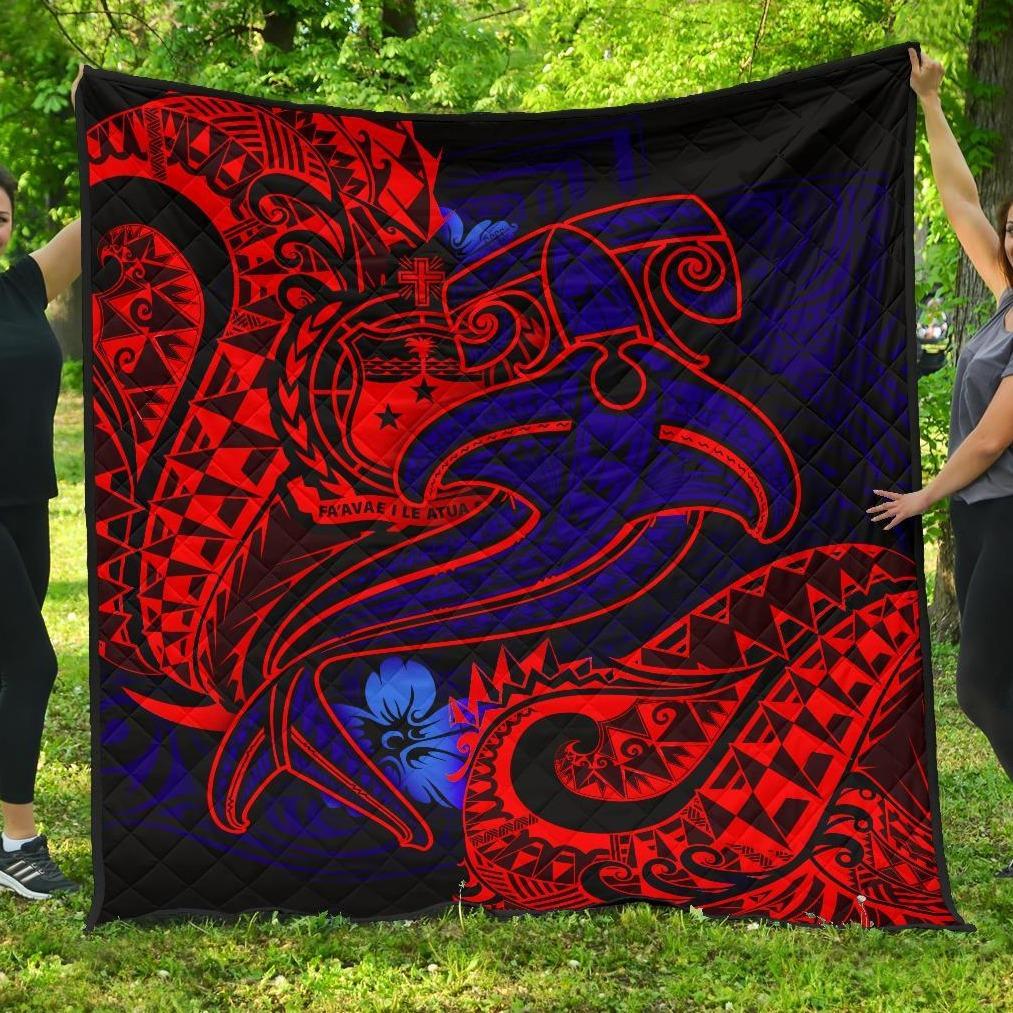 Samoa Quilt - Blue Shark Polynesian Tattoo Blue - Polynesian Pride