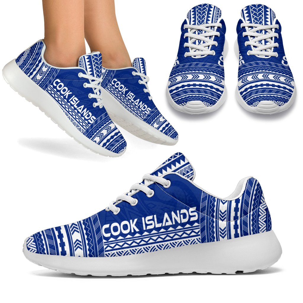 Cook Islands Sporty Sneakers - Polynesian Chief Flag Version White - Polynesian Pride