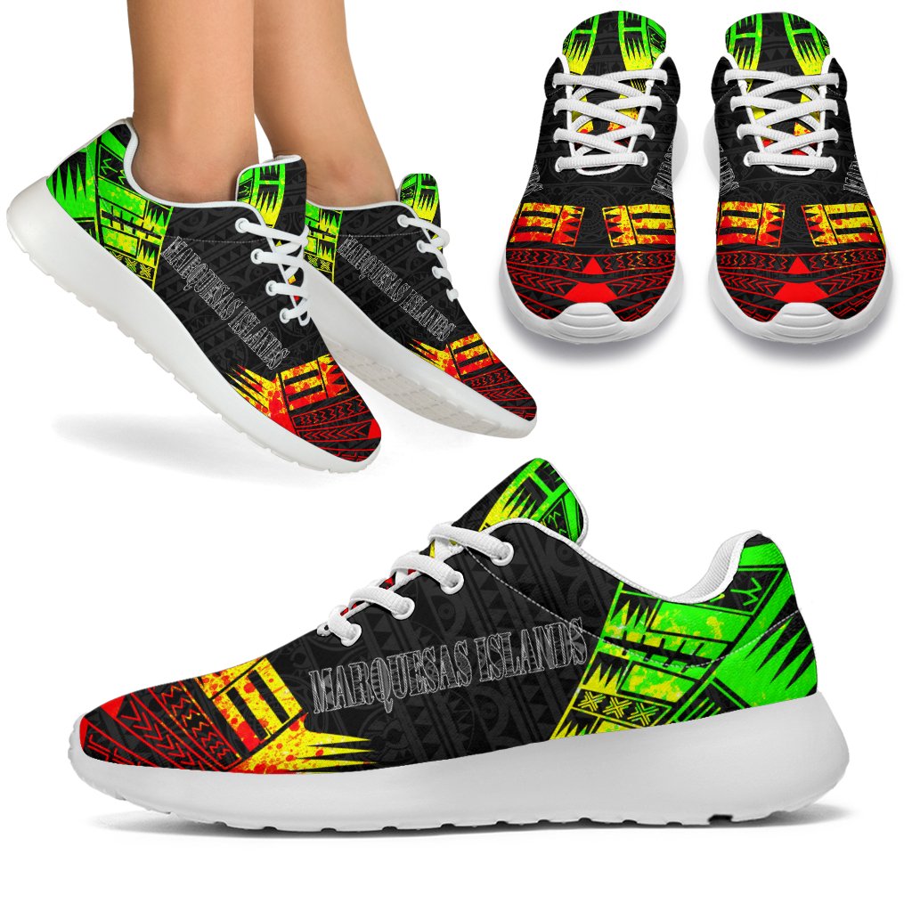 Marquesas Islands Sport Sneakers - Polynesian Tattoo Reggae White - Polynesian Pride