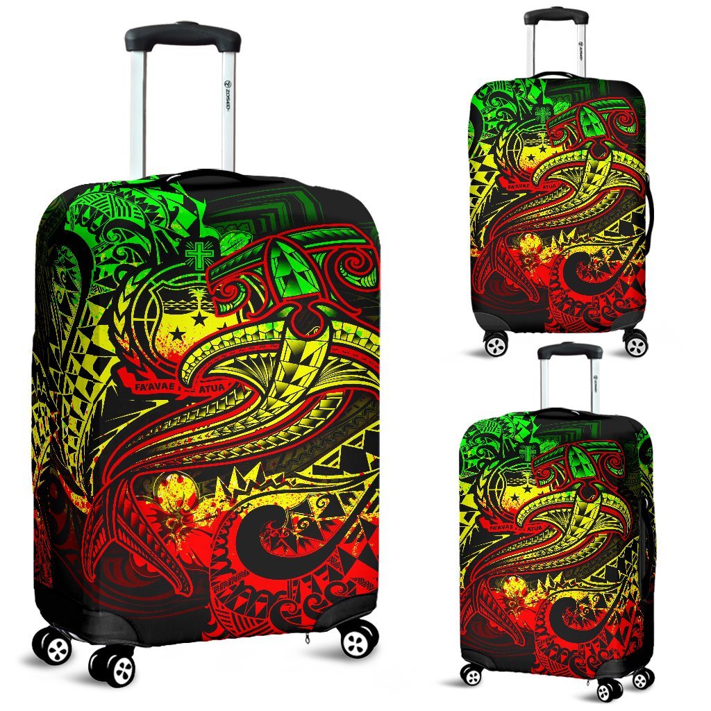Samoa Luggage Covers - Reggae Shark Polynesian Tattoo - Polynesian Pride