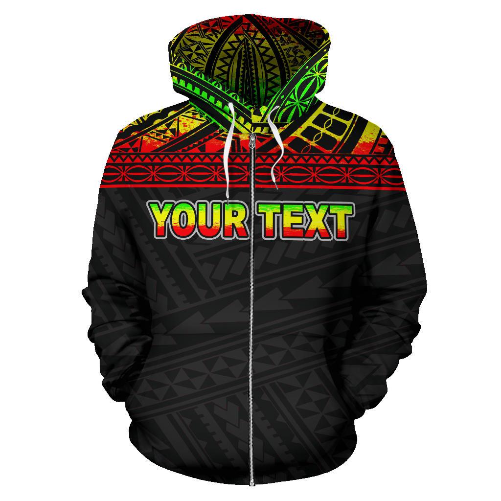 Poly All Over Custom Zip up Hoodie Polynesian Reggae Version - Polynesian Pride