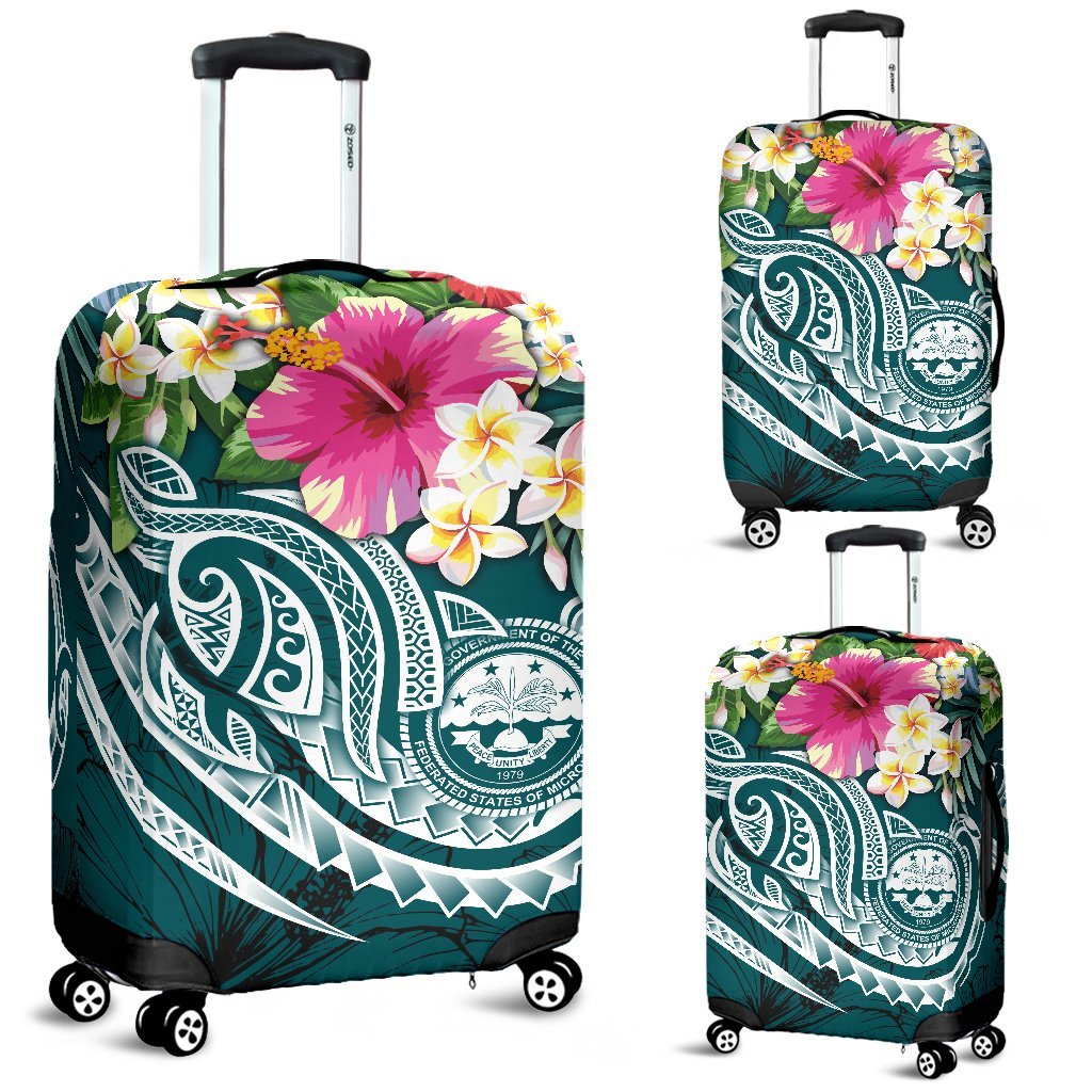 FSM Polynesian Luggage Covers - Summer Plumeria (Turquoise) - Polynesian Pride