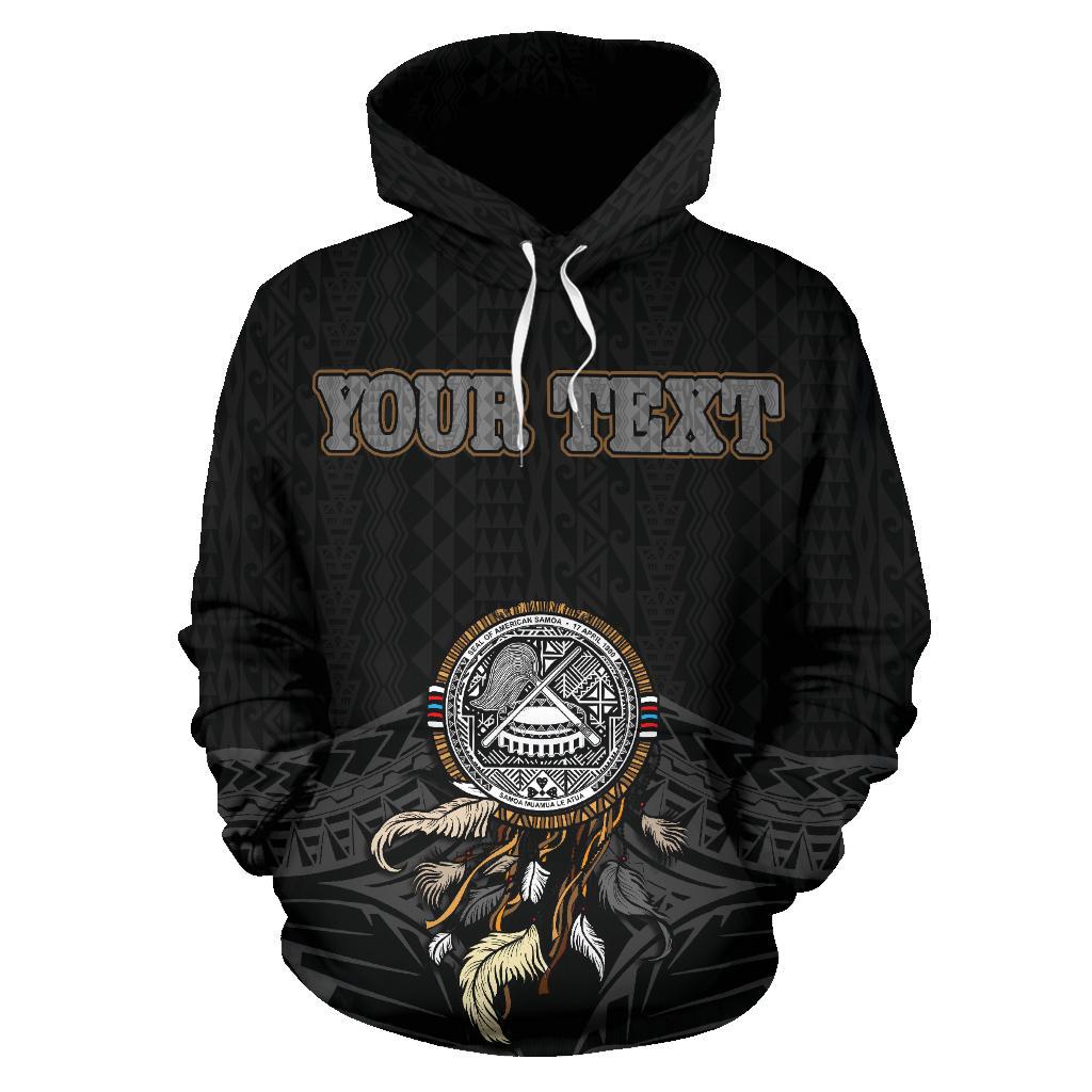 American Samoa Polynesian Custom Hoodie Eagle nd Dream Catcher - Polynesian Pride