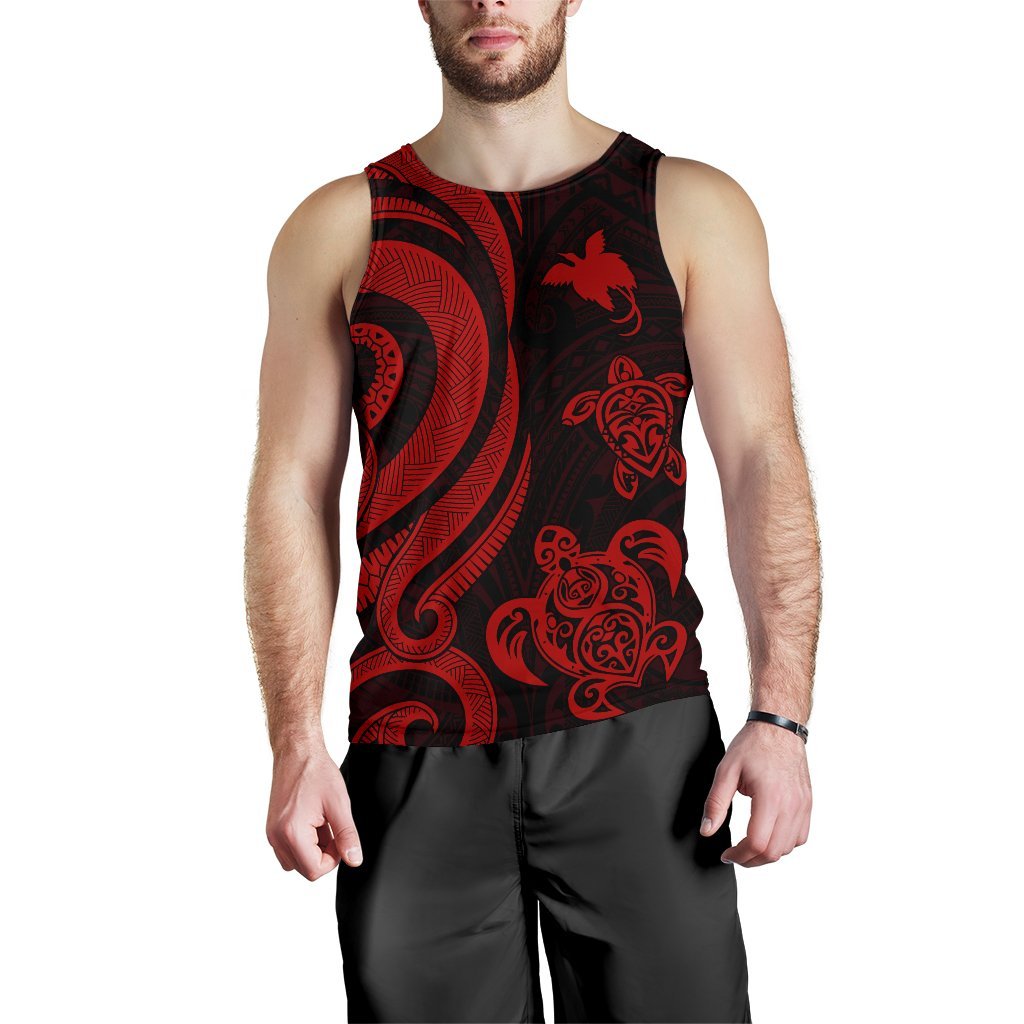 Papua New Guinea Men's Tank Top - Red Tentacle Turtle - Polynesian Pride