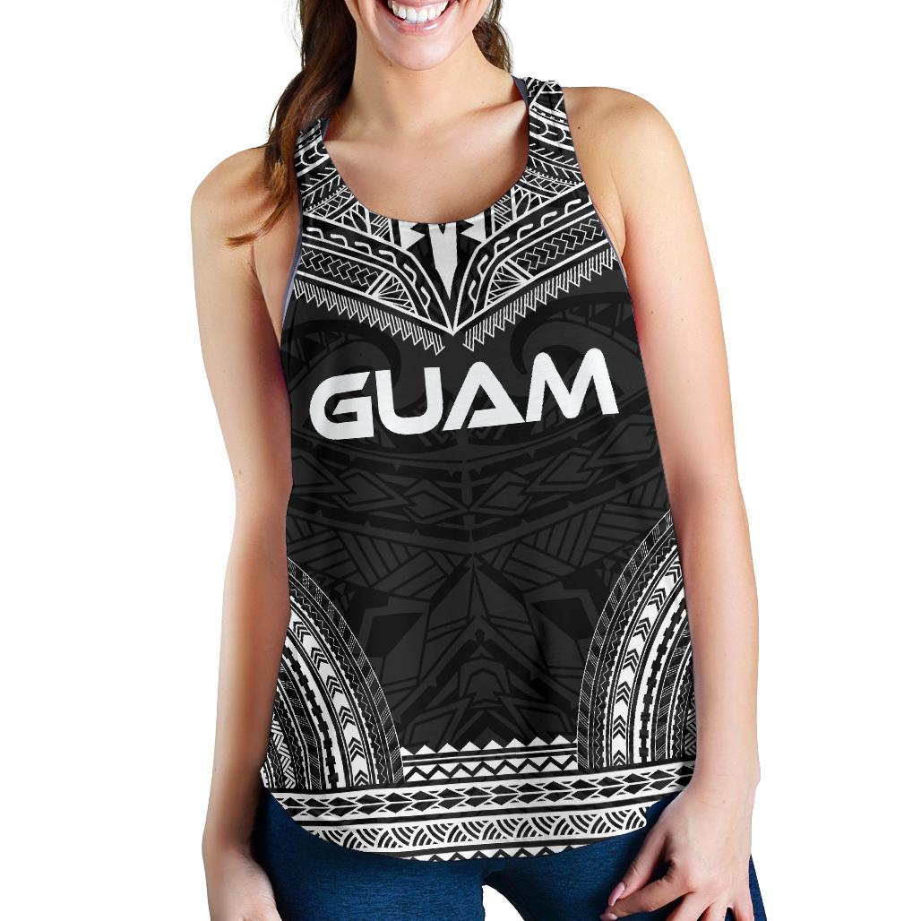 Guam Women's Racerback Tank - Polynesian Chief Black Version Black - Polynesian Pride