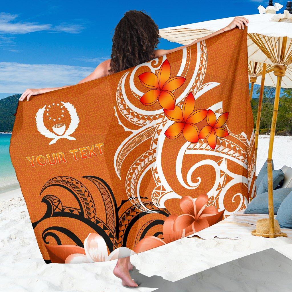 Custom Pohnpei Personalised Sarong - Pohnpei Spirit Sarong - [Custom] Pohnpei Personalised Sarong - Pohnpei Spirit One Size Orange - Polynesian Pride