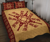 Hawaiian Quilt Pattern Guitar Quilt Bed Set - Polynesian Pride