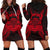 Tuvalu Polynesian Hoodie Dress Map Red Red - Polynesian Pride