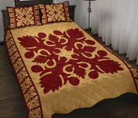 Hawaiian Quilt Pattern Tradition Skillful Quilt Bed Set - Polynesian Pride