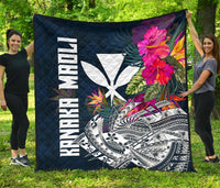 Hawaii Premium Quilt - Polynesian Hibiscus with Summer Vibes - Polynesian Pride