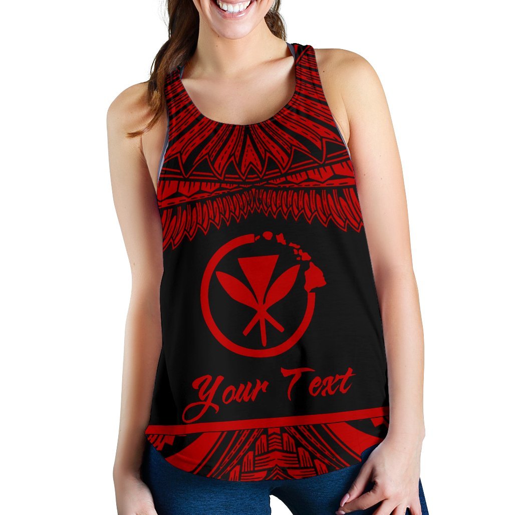 Hawaii Polynesian Custom Personalised Women's Racerback Tank - Hawaii Pride Red Version Red - Polynesian Pride