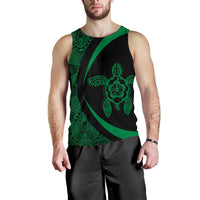 Hawaii Turtle Polynesian Men's Tank Top - Circle Style - Green AH - Polynesian Pride