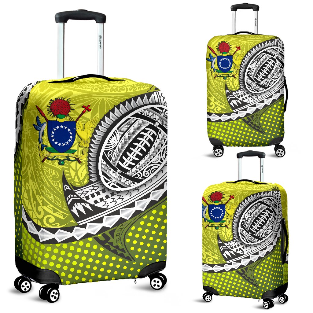 Cook Islands Rugby Luggage Covers Version Special Green - Polynesian Pride