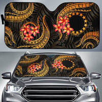 Cook Islands Auto Sun Shades - Gold Plumeria Auto Sun Shade Universal Fit GOLD - Polynesian Pride
