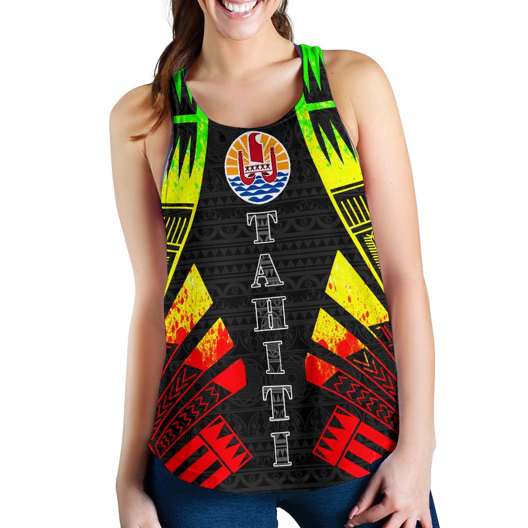 Tahiti Women Racerback Tank - Polynesian Tattoo Reggae Art - Polynesian Pride