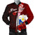 Philippines Polynesian Custom Personalised Men's Bomber Jacket - Coat Of Arm With Hibiscus Red - Polynesian Pride